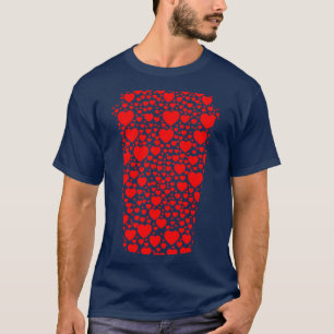 Camiseta ToGo Cup Of Coffee Hearts Silhouette RED