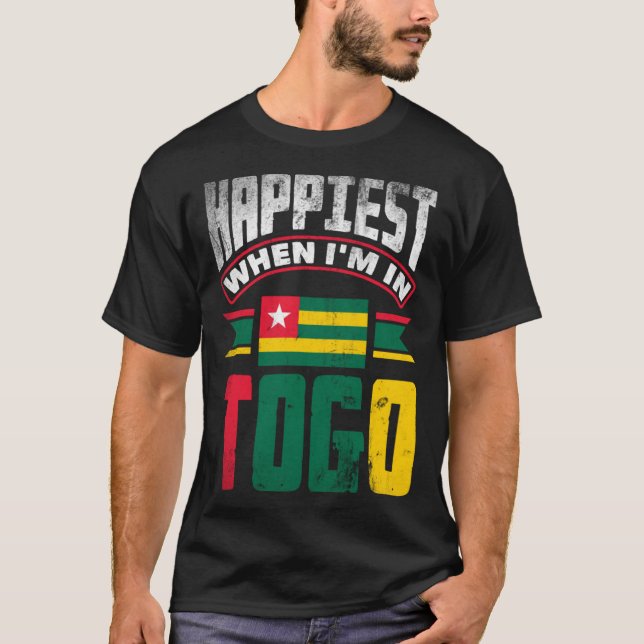 Camiseta Togolese Togo Togolese Flag Happiest When Im In To (Anverso)