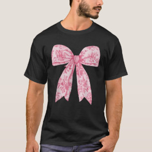 Camiseta Toile Floral De Jouy Coquette Rosa Bow Flor Chin