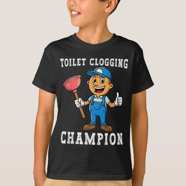 Camiseta Toilet Clogging Chamon Funny Plumber Humor Joke Da (Anverso)
