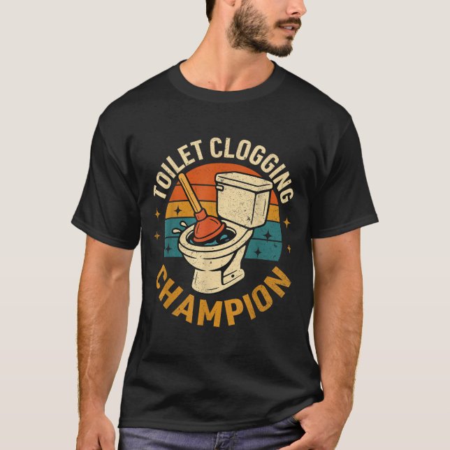 Camiseta Toilet Clogging Chamon Tee Funny Meme  (Anverso)