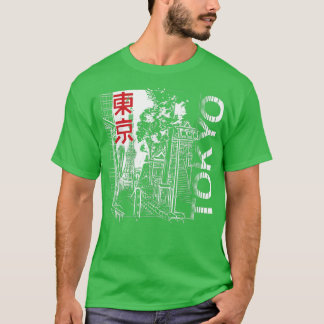 Camiseta Tokio - Ciudad japonesa de Tokio Skyline Retro Vin