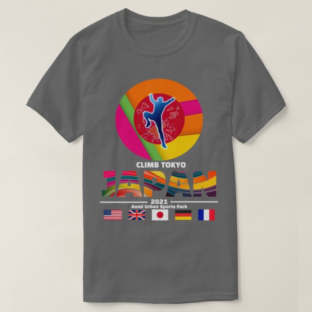 Camiseta Tokio Japón 2021, un nuevo deporte escalando la ma (Diseño del anverso)