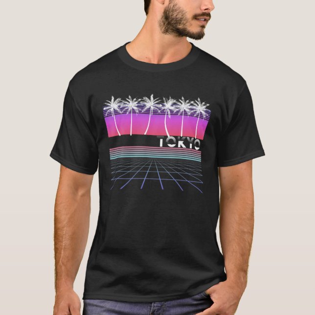 Camiseta Tokio Japón 80'S 90'S Vaporwave Aesthetic Beach Pa (Anverso)