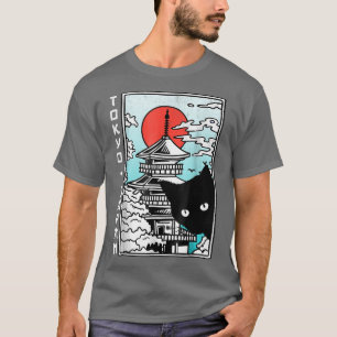 Camiseta Tokio Japón cortó a los templos japoneses kawaii C