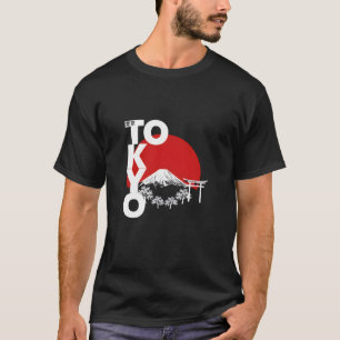 Camiseta Tokio Japón Monte Fuji Puerta Torii Estética