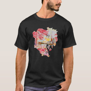 Camiseta Tokio Japón: Montura de la flor de cerezo japonesa