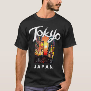 Camiseta Tokio Japón Viaje retro a la puesta de sol