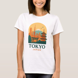 Camiseta Tokio minimalista Japón viaje Moderno
