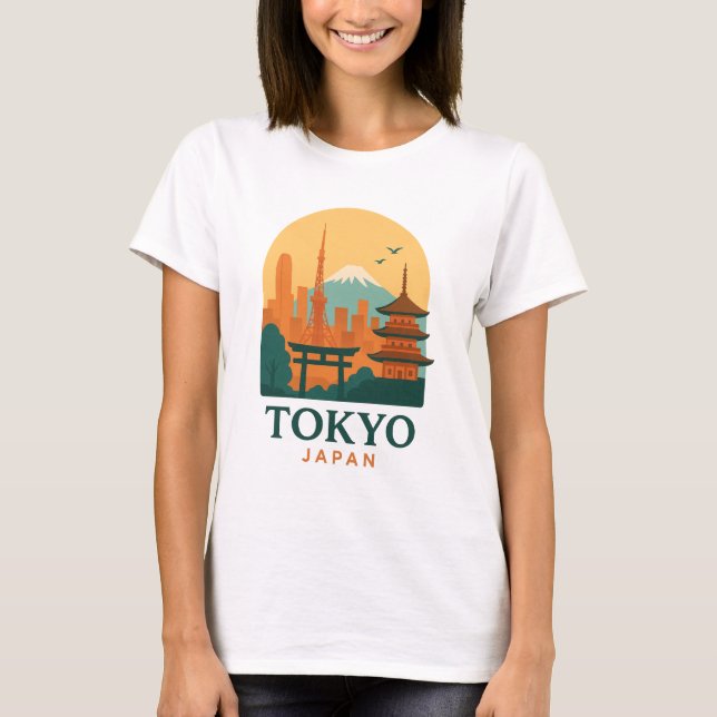 Camiseta Tokio minimalista Japón viaje | Moderno (Anverso)