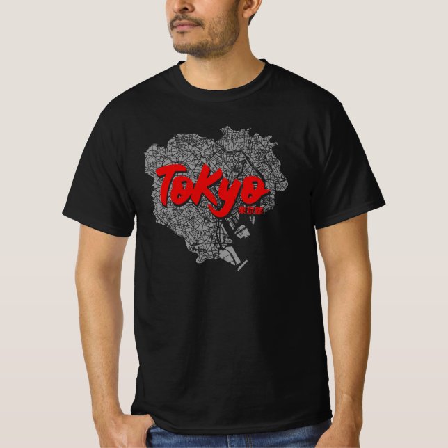Camiseta Tokyo, Japan City Map  (Anverso)