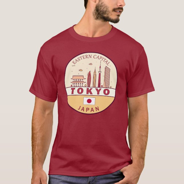 Camiseta Tokyo Japan City Skyline Emblem (Anverso)