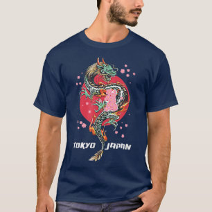 Camiseta Tokyo Japan Dragon Cherry Blossoms Sakura Japanese