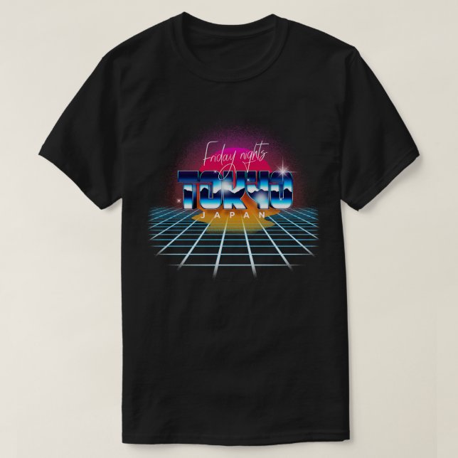 Camiseta Tokyo Japan Retrowave Outrun 1 (Diseño del anverso)