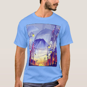 Camiseta Tokyo Night Anime Fantasy Asian City Japan Art Har