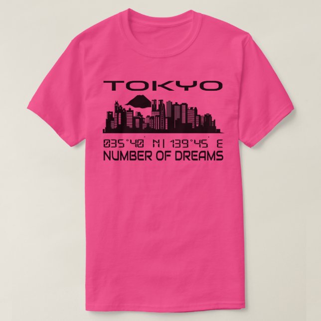 Camiseta Tokyo Skyline GPS coordina la capital de Japón (Diseño del anverso)