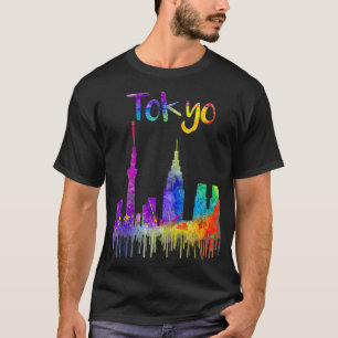 Camiseta Tokyo Skyline Painting Japón Visitante Amor japoné