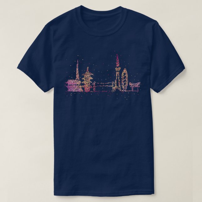 Camiseta Tokyo Skyline Silhouette Cities Trip Japan (Diseño del anverso)