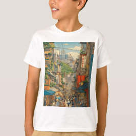 Camiseta "Tokyo Street Scene: Una ciudad de piedra inspirad