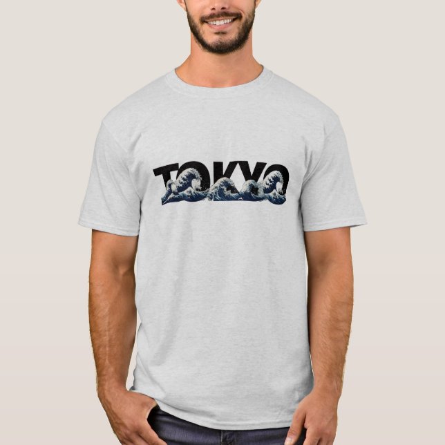 Camiseta Tokyo Wave Graphic Men’s T-Shirt | Japanese Ocean (Anverso)