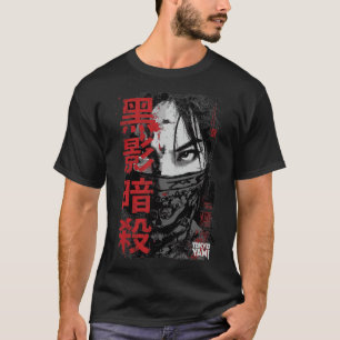 Camiseta Tokyo Yami – Asesino de Sombra Negra con Kanjis