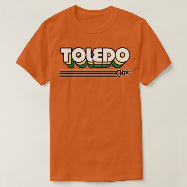 Camiseta Toledo Ohio Retro Stripes (Diseño del anverso)