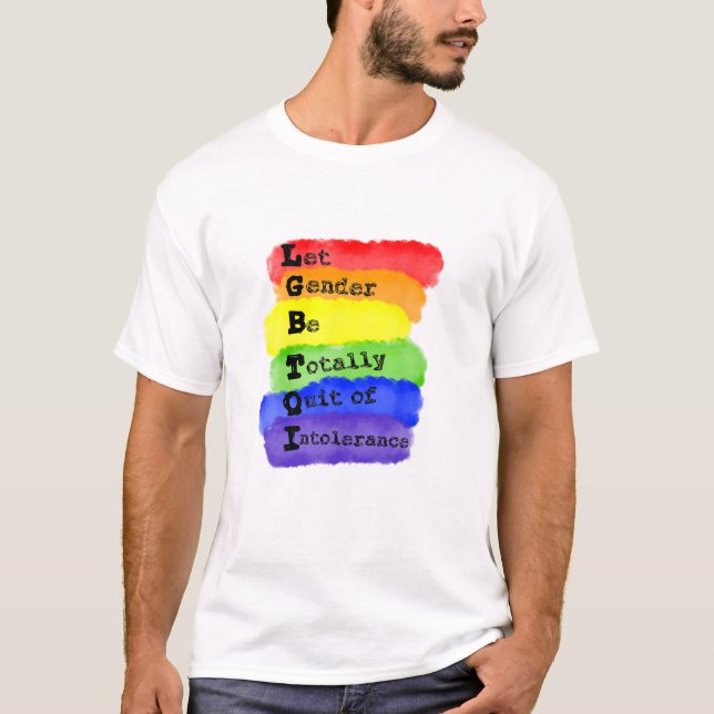 Camiseta Tolerancia LGBTQI Género LGBT Lesbiana gay arcoiri (Anverso)