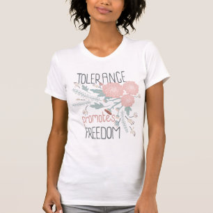Camiseta Tolerancia Promueve la Cita de Libertad Botánica R