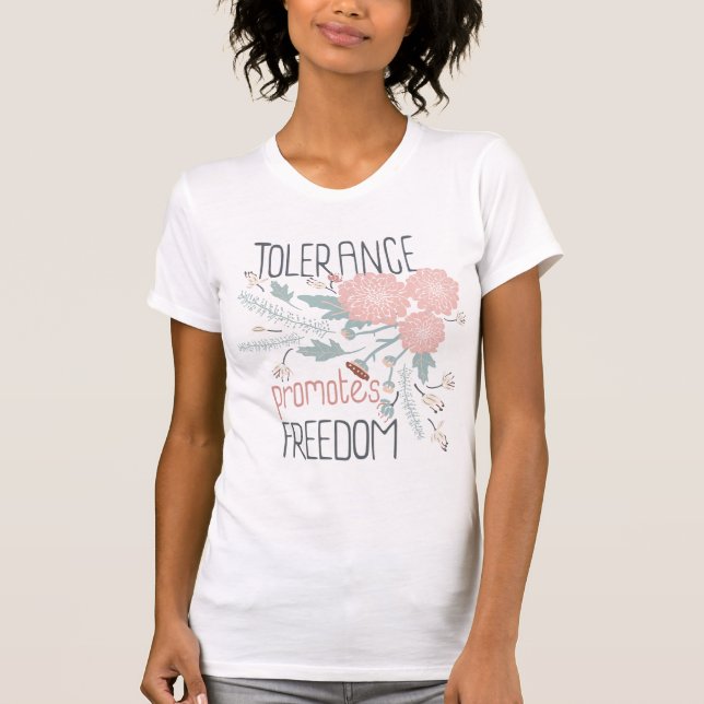 Camiseta Tolerancia Promueve la Cita de Libertad Botánica R (Anverso)