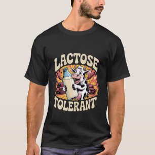Camiseta Tolerante a la lactosa Meme Divertido Vaca Leche L