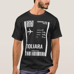 Camiseta Toliara Madagascar Boarding Pass Airline Ticket Tr