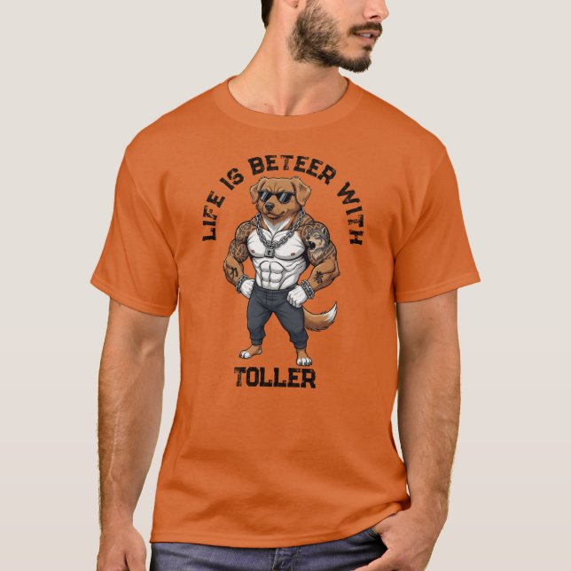 Camiseta Toller Dog, muscular, tattooed, bodybuilder  (Anverso)