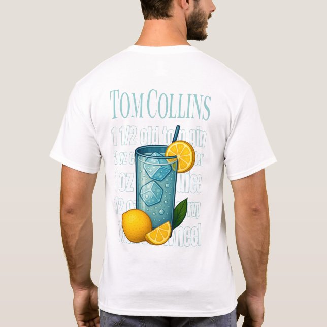 Camiseta Tom Collins T-Shirt – Classic Gin Cocktail (Reverso)
