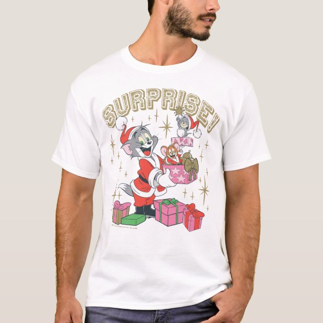 Camiseta Tom, Jerry y Nibbles Holiday Surprise (Anverso)