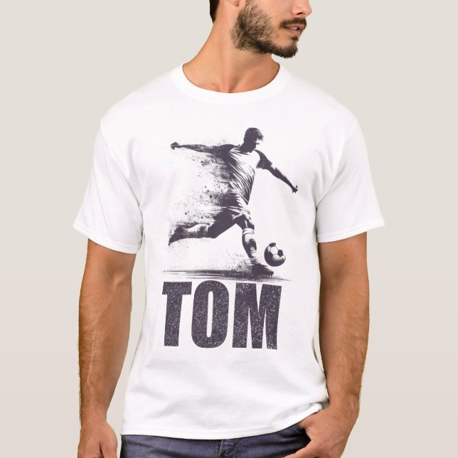 Camiseta Tom Soccer Boys Personalized First Name Tom  (Anverso)