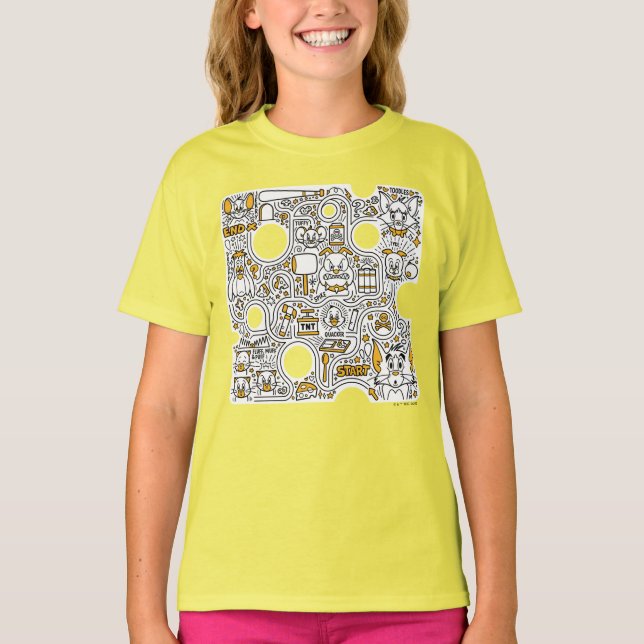 Camiseta Tom y Jerry Doodle Art (Anverso)