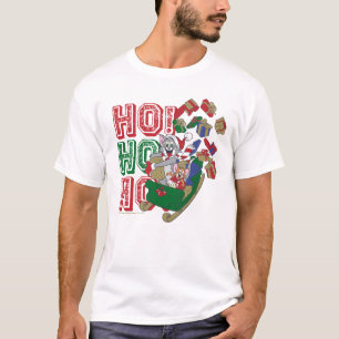 Camiseta Tom y Jerry entregando regalos en un Sleigh
