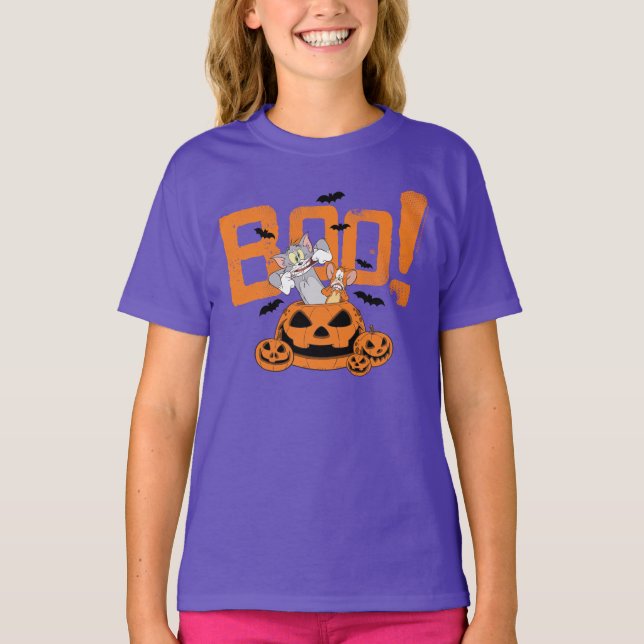 Camiseta Tom y Jerry | Feliz Boo de Halloween (Anverso)