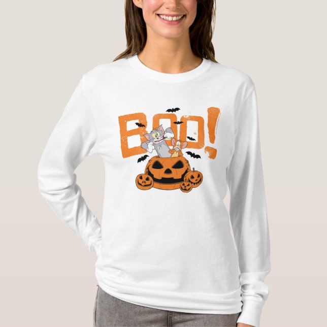 Camiseta Tom y Jerry | Feliz Boo de Halloween (Anverso)