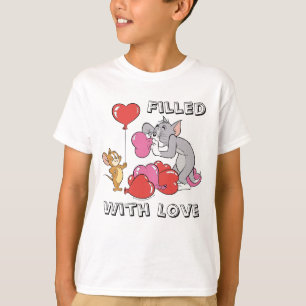 Camiseta Tom y Jerry inflan globos cardíacos de San Valentí