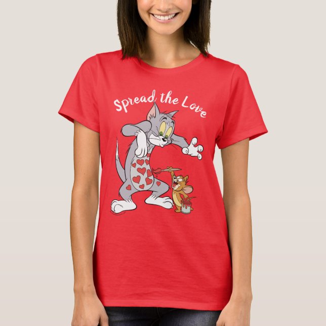 Camiseta Tom y Jerry Painting Valentine Hearts (Anverso)