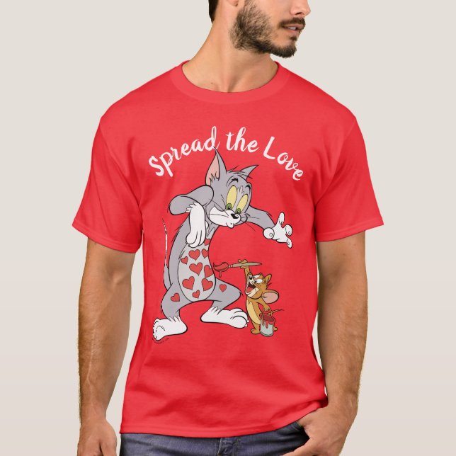 Camiseta Tom y Jerry Painting Valentine Hearts (Anverso)