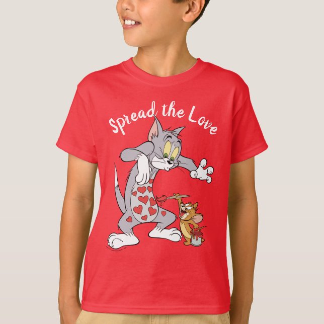 Camiseta Tom y Jerry Painting Valentine Hearts (Anverso)