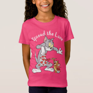 Camiseta Tom y Jerry pintando corazones de San Valentín