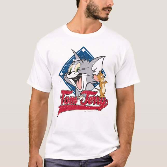 Camiseta Tom Y Jerry | Tom Y Jerry En Diamante De Béisbol (Anverso)