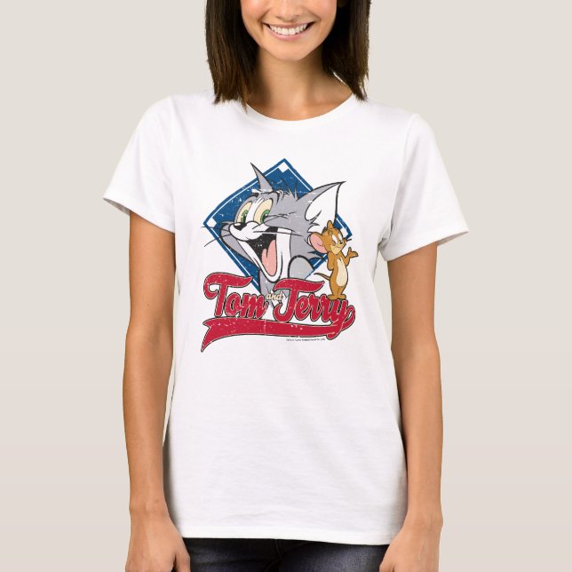 Camiseta Tom Y Jerry | Tom Y Jerry En Diamante De Béisbol (Anverso)