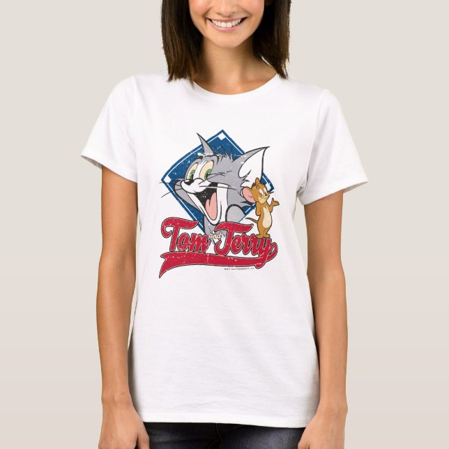 Camiseta Tom Y Jerry | Tom Y Jerry En Diamante De Béisbol (Anverso)