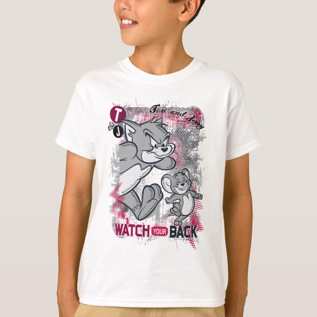 Camiseta Tom y Jerry vigilan tu espalda (Anverso)