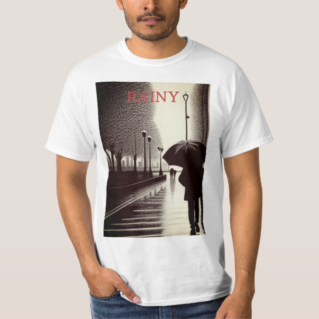 Camiseta Toma la lluvia con estilo con el paraguas de nuest (Anverso)