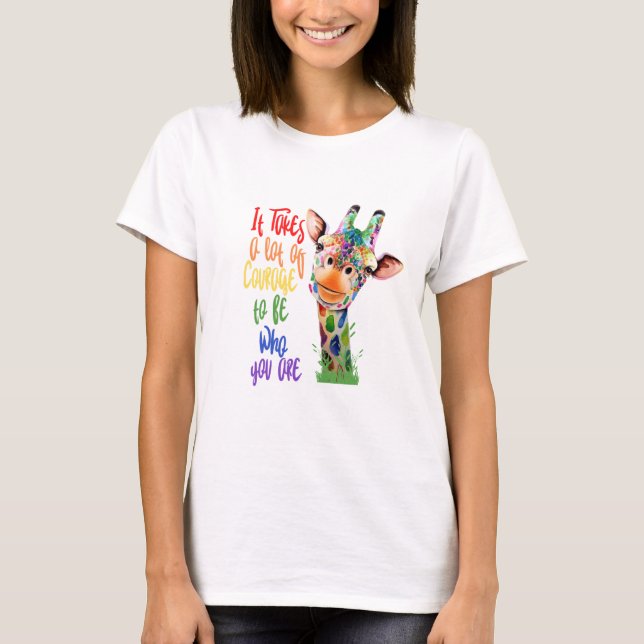 Camiseta Toma Mucho Coraje Orgullo Giraffe (Anverso)